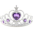 thumbnail image 3 of Juego de tiara y varita con corona de princesa Elsa — Joya de corazón de plata (púrpura) Sincero Hogar, 3 of 4