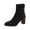 Black, variant on THDHVS Ankle Boots for Women,Womens Shoes,Wide Width Women's Ankle Boots with Back Zipper and Chunky Heel in Solid Color Coffee