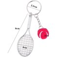 thumbnail image 2 of ZOUSSIQI Mini Tennis Racket Keychain, Mini Metal Sports Key Chain Simulation Mini Tennis Keychain Car Key Chain Key Rings Gifts CA919-91552, 2 of 7