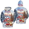 thumbnail image 3 of Santa is Coming Yorkshire Terrier Merry Christmas Xmas Noel Truck Tree All Over Print 3D Hoodie Unisex Merch Hoodies Yorkie Dog Lover Gifts - 02023, 3 of 6