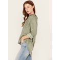 thumbnail image 2 of Velvet Heart Women's Washed Out Button Front Shirt Olive Large  US, 2 of 4