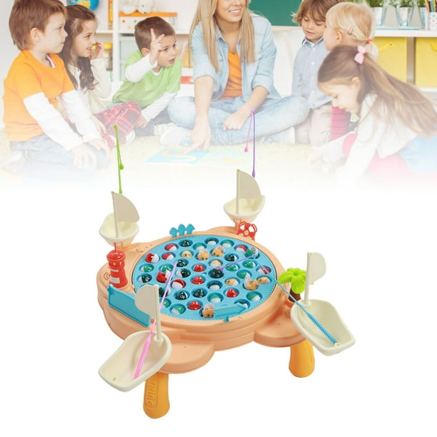Mesa De Juego De Pesca Magnética, Tablero Educativo Giratorio Para Peces, Música Divertida, Interactiva, Tamaño Grande Para Niños