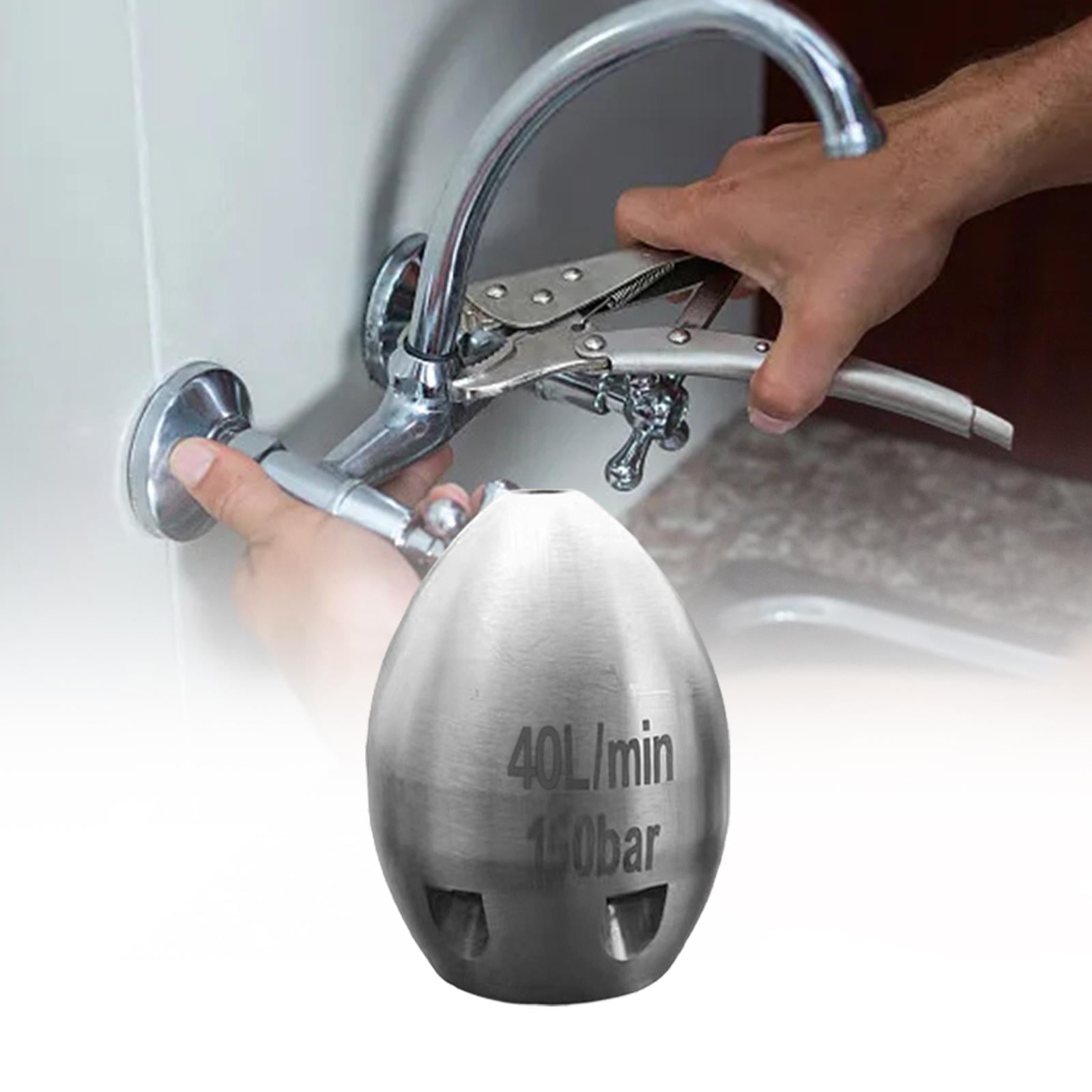 Drain Cleaning Nozzle 3/8inch Drain Hose Nozzle Cleaning Pipe Spray Nozzle Quick Connector Durable Bathroom Portable Workshop Steel Patio 40L