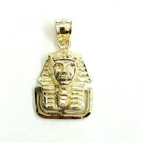 10k yellow solid Gold Egyptian pharaoh king head Pendant fine gift jewelry 4.4g