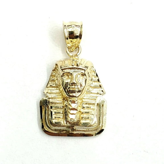 10k yellow solid Gold Egyptian pharaoh king head Pendant fine gift jewelry 4.4g