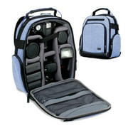 USA Gear Digital Camera Backpack (Blue) with Customizable Accessory Dividers, Weather Resistant Bottom, Comfortable Back Support