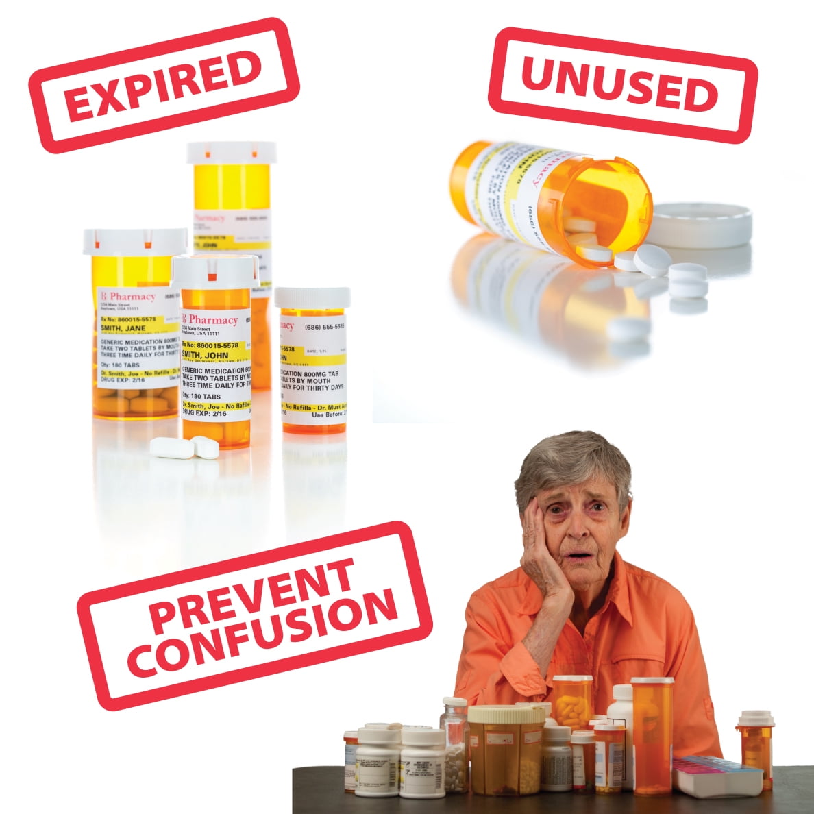 RX Pill Disposal XL, Safe Effective Solution, Destroy and Deactivate Prescription Medication Drug Medicines, XLarge 64oz Capacity