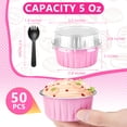 thumbnail image 2 of 50pcs Disposable Aluminum Cups,Disposable Ramekins Perfect Baking Cups,Pink, 2 of 6