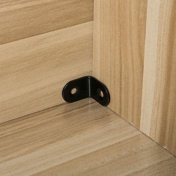 FESTFENDS Furniture Angle Brackets Shelf Bracket Stainless Steel 20pcs 0.8x0.8x0.08in Black