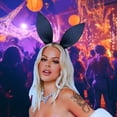 thumbnail image 2 of Bunny Ears Adult Costume Headband | Black, 2 of 3