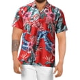 thumbnail image 1 of Camisa hawaiana para hombre, informal, holgada, playera, con solapa y botones Pompotops  oipoqjl44642, 1 of 7
