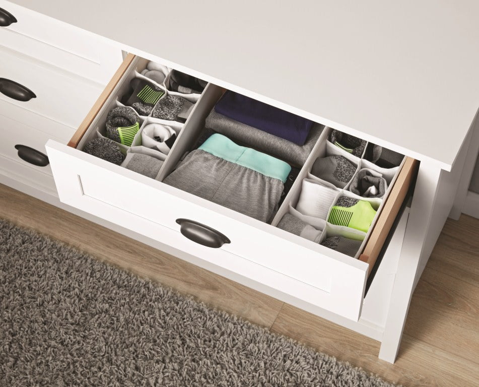 1pc 26l White Drawer Organizer with Metal Frame, Closet Organizers