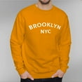 thumbnail image 4 of Men's 330g 100% Cotton Brooklyn Nyc  Pattern Dropped Shoulder Crew Neck Sweatshirt, 4 of 16