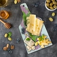 thumbnail image 5 of Love Cutting Board, 2 Cartoon Frogs on a Background of Heart in Love Happiness Flowers Art, Decorative Tempered Glass Cutting and Serving Board, Wine Bottle Shape, Dried Rose Lime Green, by Ambesonne, 5 of 5