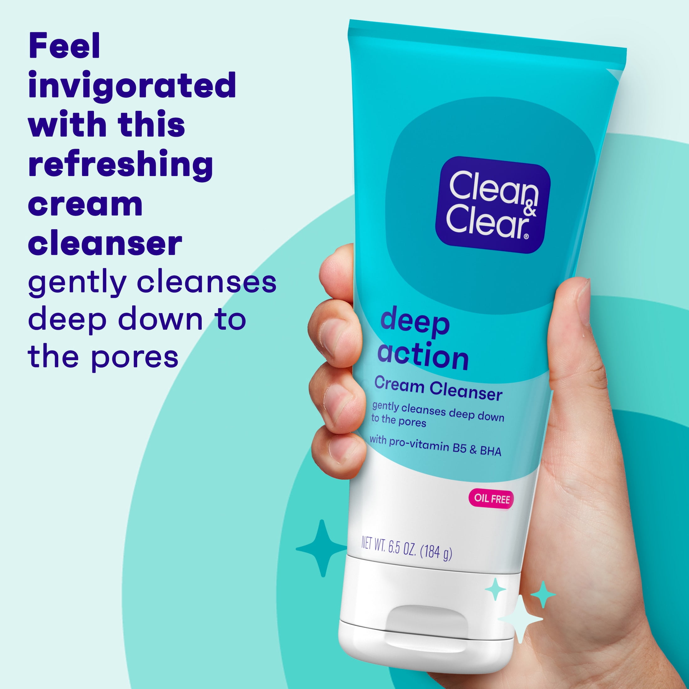 Clean & Clear Deep Action Cream Face Wash, 6.5 fl. oz
