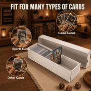 XRACV Trading Card Storage Box 6 pack 1200 count with Lid, White Corrugated Cardboard Sports Card Storage Box for TCG/Magic/Mtg Storage and Collection, Horizontal