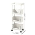 thumbnail image 3 of Multi-Tier Storage Shelf with Wheels, Plastic Organizer Rack for Living Room, Kitchen, Bathroom, Large Capacity Layered Shelving Unit with Hooks, Movable Stackable Storage for Home Organization, 3 of 6