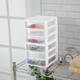 Sterilite ClearView Plastic Small 3 Drawer Desktop Storage Unit, 12