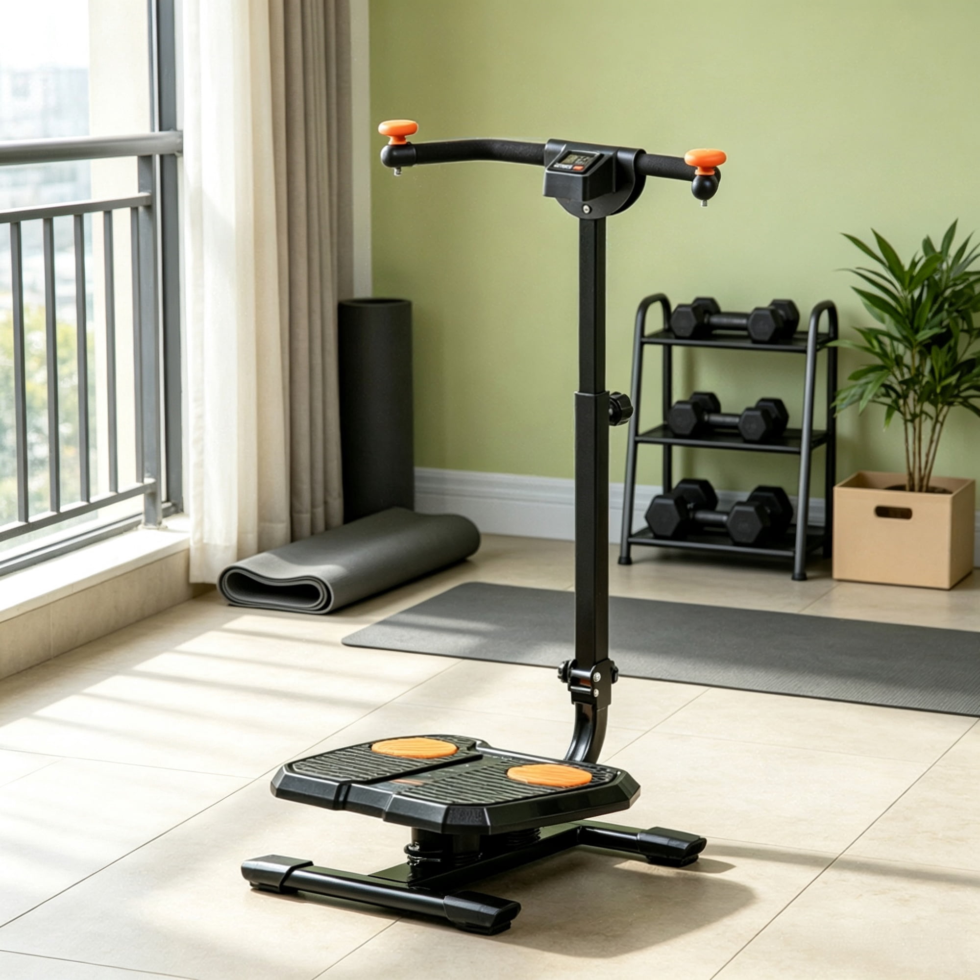 Orange Foldable Ab Twister Board Waist Trimming Workout Equipment with LCD Display for Women And Men