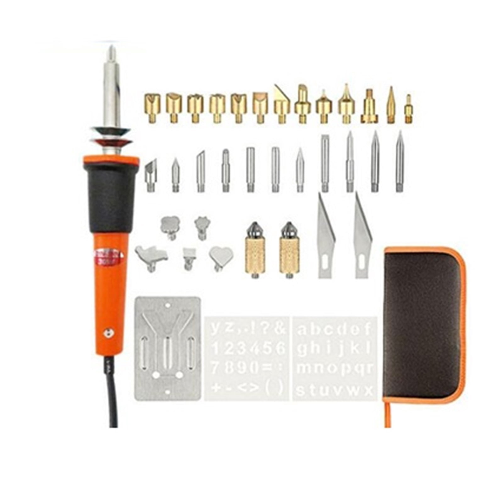 30W Electric Soldering Iron Pen Wood Burning Pen Set Pencil Burner With Brass Tips and Accessories Diy Tools Burning Brush ,Precise Temperature Adjustment