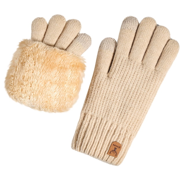 Roncen Winter Gloves for Women Warm Wool Touch Screen Ladies Windproof Thermal Knit Fleece Lined Gloves for Cold Weather