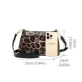 thumbnail image 2 of Genuine leather, leopard print, crocodile print, cross-body, shoulder bag for women, wallet, storage bag, detachable shoulder strap, postal bag, 2 of 7