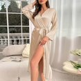 thumbnail image 2 of GHSOHS Robes for Women Pajama Set Nursing Pajamas Large Women's Nightgown Sexy Elastic Tine Bathrobe Solid Color Home Furnishing Women's Pajamas Sleepwear Sleepshirt Robe, 2 of 7
