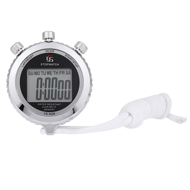 1 Pc Digital Timer Movement Sports Stopwatch Multi-function Electronic Timer Time Record Device for School Sports Game (Silver)
