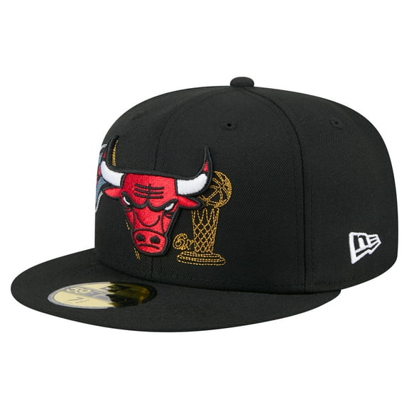 Men's New Era Black Chicago Bulls State Stitch 59FIFTY Fitted Hat