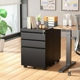 thumbnail image 2 of Superday Black File Cabinet 3 Drawer, Fully Assemble Metal Rolling Vertical Filing Cabinet with Wheels, Small Under Desk File Cabinets for Home Office, 2 of 7