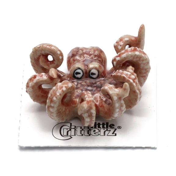 Little Criterz Octopus Jet Sea Aquarium Ornament - Hand-painted Home Decor Reptile Decorative Figurine - Miniature Porcelain Figurine