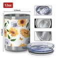 thumbnail image 3 of 12oz Tumblers White Butterfly Sunflower Pattern Vacuum Insulated Stainless Steel Travel Tumbler Cups Mug with Lid and Straw for Beer,Coffee,Beverages with Cleaning Brush for Cold & Hot Drinks, 3 of 5