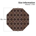 thumbnail image 2 of Picia Brown Gold Grid Printed Leather Coasters for Drinks, 4" Drink Coasters Set of 4 for Tabletop Protection, Handmade Luxurious Home Décor and Housewarming Gift -Octagon, 2 of 6