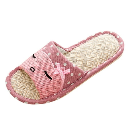 

Women Slippers And Men House Slippers Non Slip Cotton Linen Indoor Home Slipper Open Toe Bedroom Breathable Shoes