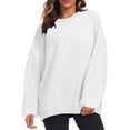 thumbnail image 2 of Timegard Crewneck Sweatshirts Women Fall Winter Casual Comfy Solid Color Long Sleeve Tops Pullover, 2 of 6