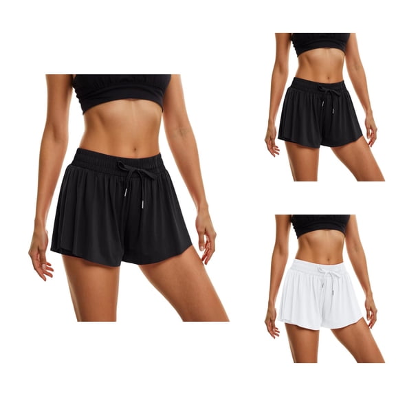 Athletic Running Shorts for Women Summer Casual Elastic Waist Slim Fit Flowy Workout Gym Tennis Skorts with Pockets
