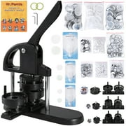 KFFKFF Button Maker, 1/1.25/2.28 inch(25/32/58mm) 3-IN-1 Pin Maker with 300pcs Button Parts, Ergonomic Arc Handle Punch Press Kit, Button Maker Machine with Panda Magic Book, For Children DIY Gifts