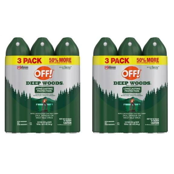 6 OFF Deep Woods Insect Repellent Aerosol Bug Spray Long Lasting Protection 9 Oz