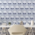 thumbnail image 3 of Ambesonne Geometric Peel & Stick Wallpaper for Home, Blue Skulls Optical, 13"x72", Navy Blue White, 3 of 6