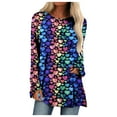 thumbnail image 2 of Qertyioot Cadeau de la Saint-Valentin! Blouse Décontractée à Manches Longues et Col Rond pour Femmes, Imprimé St. Patrick, 2 of 5