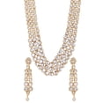 thumbnail image 5 of Efulgenz Faux Kundan Stone Multi Layered Strand Heavy Indian Bridal Set Long Necklace with Dangle Earrings Jewelry for Women, 5 of 6