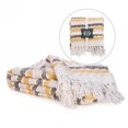 thumbnail image 1 of Brown, Off White And Yellow Textured With Fringe Throw, 1 of 1
