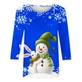 thumbnail image 5 of ZRGHAOYLQ 3/4 Sleeve Christmas Shirts Women White Christmas Snowman Print Shirts 2025 Crewneck Christmas Pullover Sweatshirt Long Sleeve Loose Shirts Tops for Christmas Gifts, 5 of 5