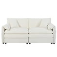 thumbnail image 6 of Oversized Chenille Loveseat Sofa, Oversized 2-Seater Small Cloud Couch, Modern Comfy Deep Seat Love Seat for Living Room Bedroom Office Apartment,DIY Combination,Beige, 6 of 10