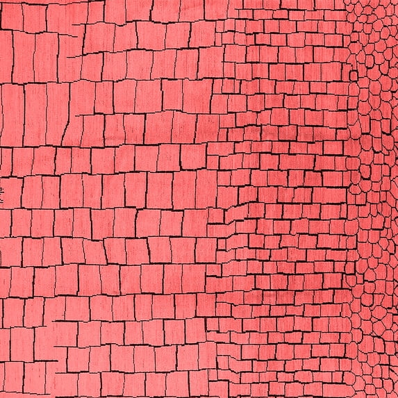 Ahgly Company Indoor Square Solid Red Modern Area Rugs, 8' Square