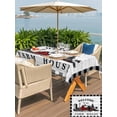 thumbnail image 6 of 60x84 Inch Outdoor Tablecloth with Umbrella Hole Zipper Rectangle Farmhouse Cabin Rectangular Tablecloths Outside Waterproof Country Vintage House Wood Grain Pliad Patio Table Cover for Picnic Party, 6 of 8