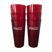 Coca-Cola Cups, Red Plastic Tumbler 24-Ounce Restaurant Grade, Carlisle, Set of 6