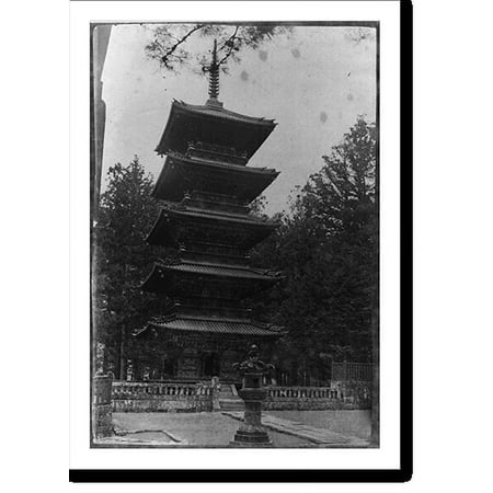 Historic Print, Five storied pagoda, Nikko, 16" x 20"