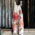 thumbnail image 2 of TIMIFIS Combinaison Femme Décontractée Imprimé Floral Sans Manches Bretelles Spaghetti Pantalon Grand, 2 of 3