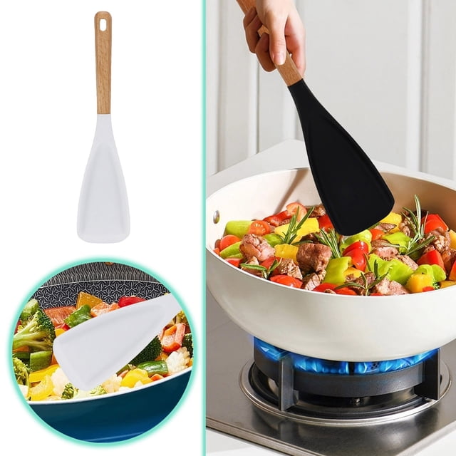 TIELUTT Function SpoonNew 2 in 1 Function Spatula Spoon for Cooking and Serving Long Head Silicone Spatula Cooker Cooking Utensils Set Cooker Hood Filters 12 Tasty Kitchenware Set Cooker Hood Extract